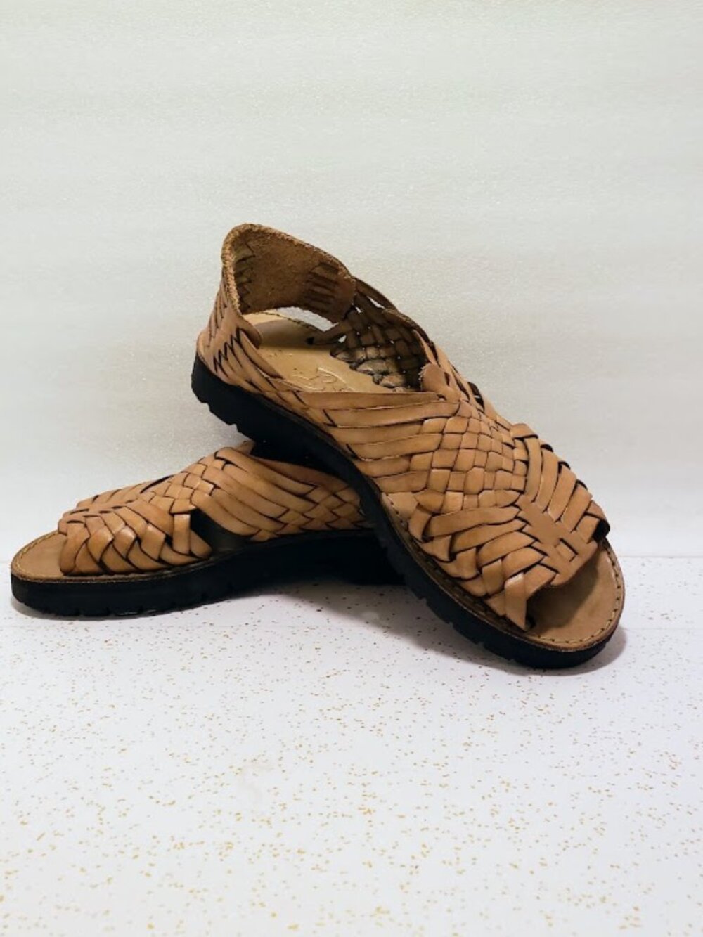 Brand X Huaraches Pachuco Leather Woven Sandals Montana Olive 7.5 L
